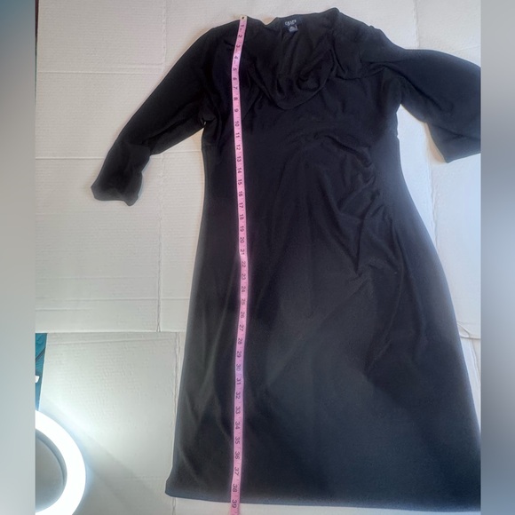 Chaps Black Cowl Neck Midi Dress | 3/4 Sleeve | Lined | Size XL - Picture 5 of 8